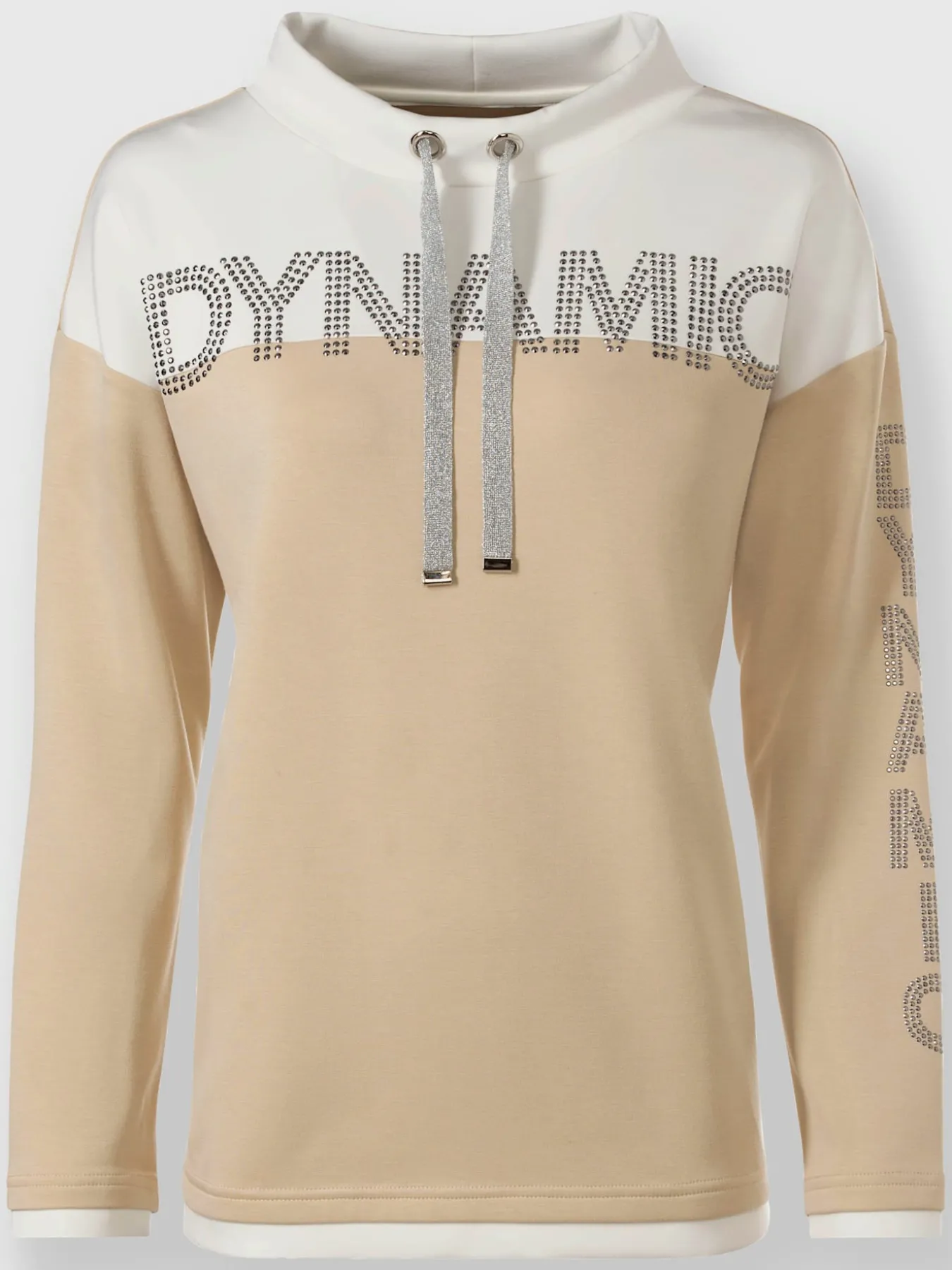 Sweatshirt inscription avec petites pierres brillantes fantaisie