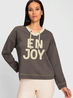 Sweatshirt inscription en polaire douce