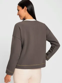 Sweatshirt inscription en polaire douce
