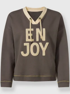 Sweatshirt inscription en polaire douce