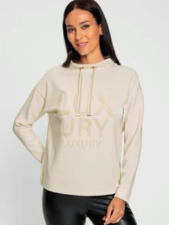 Sweatshirt inscription en polaire douce