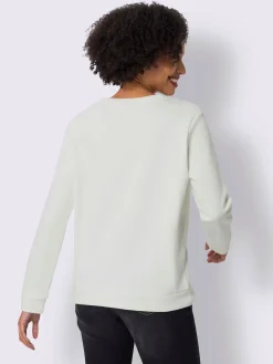 Sweatshirt jolie broderie florale avec perles décoratives