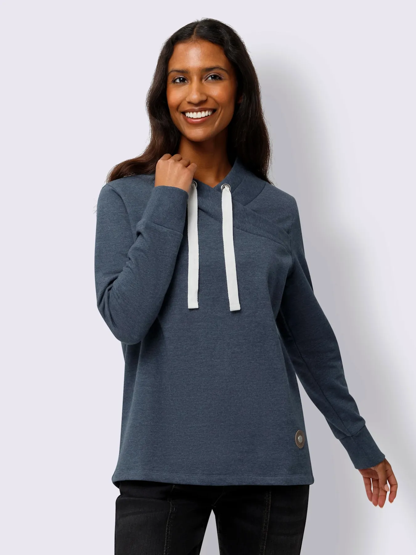 Sweatshirt long col asymétrique