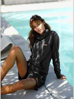 Sweatshirt long sweatshirt d'intérieur avec col à revers