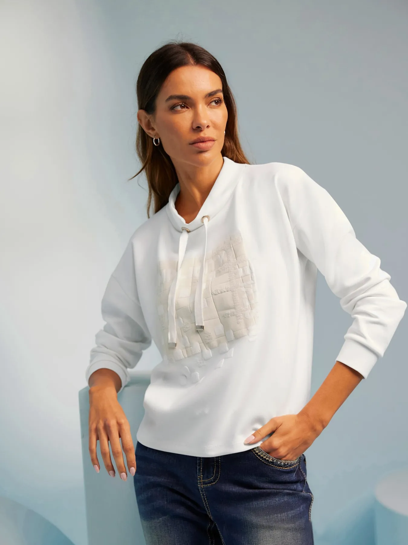 Sweatshirt motif imprimé exclusif devant