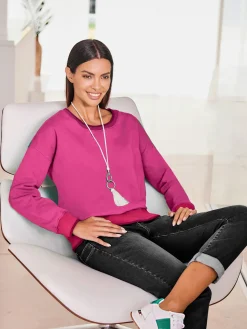 Sweatshirt passepoils contrastés tendance