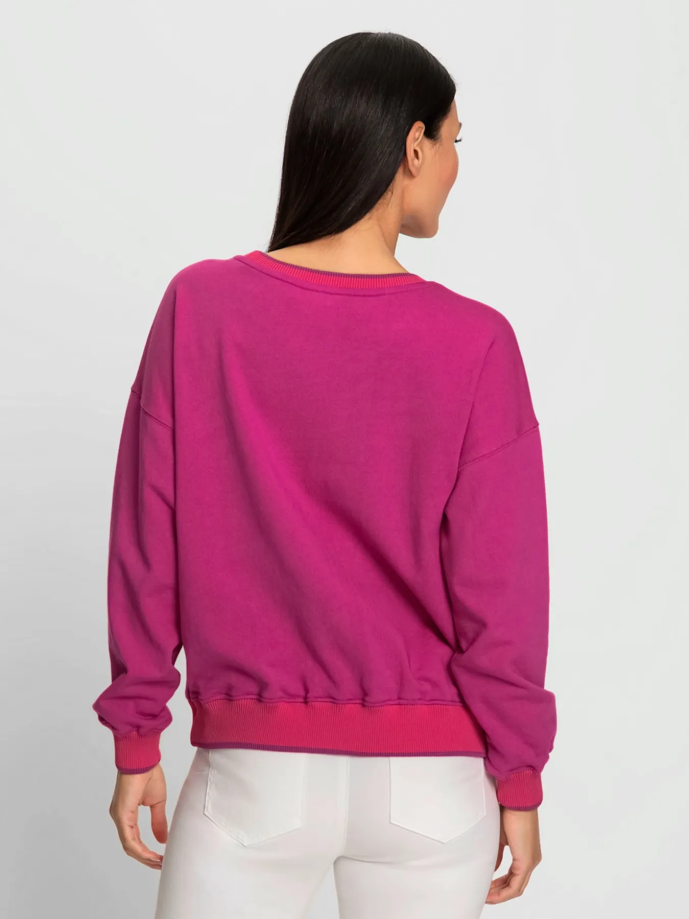 Sweatshirt passepoils contrastés tendance
