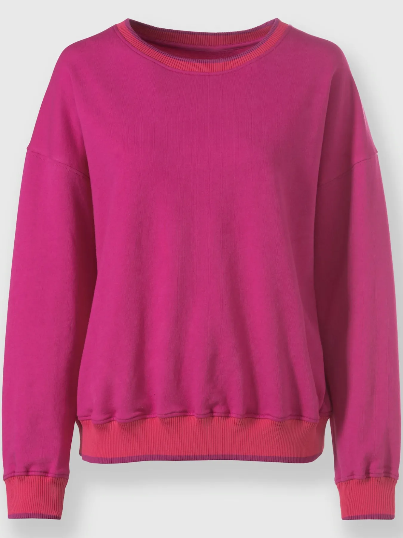Sweatshirt passepoils contrastés tendance