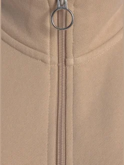 Sweat-shirt pull camionneur avec glissière et col haut