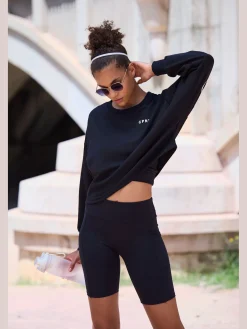 Sweatshirt raccourci avec mancherons