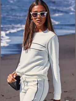 Sweatshirt sport avec passepoil