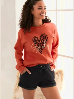 Sweat-shirt t-shirt détente à encolure ronde