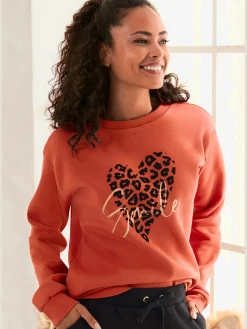 Sweat-shirt t-shirt détente à encolure ronde