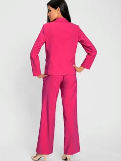 Tailleur pantalon boutons fantaisie dorés