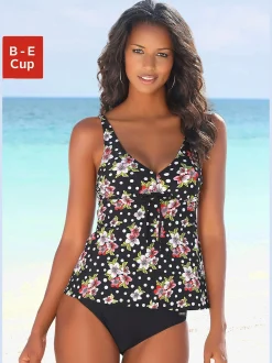 Tankini à armatures coupe évasée affinante