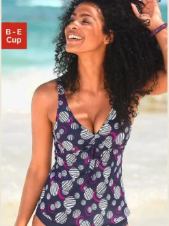 Tankini à armatures coupe évasée affinante