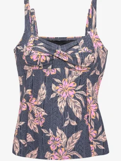 Tankini à armatures design floral avec éléments graphiques
