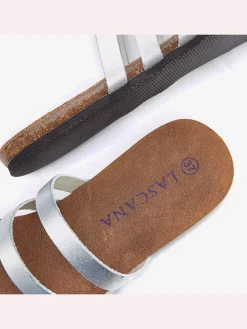 Tongs mules en cuir doux
