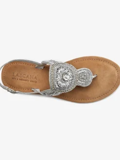 Tongs sandales avec petites pierres fantaisie et perles décoratives