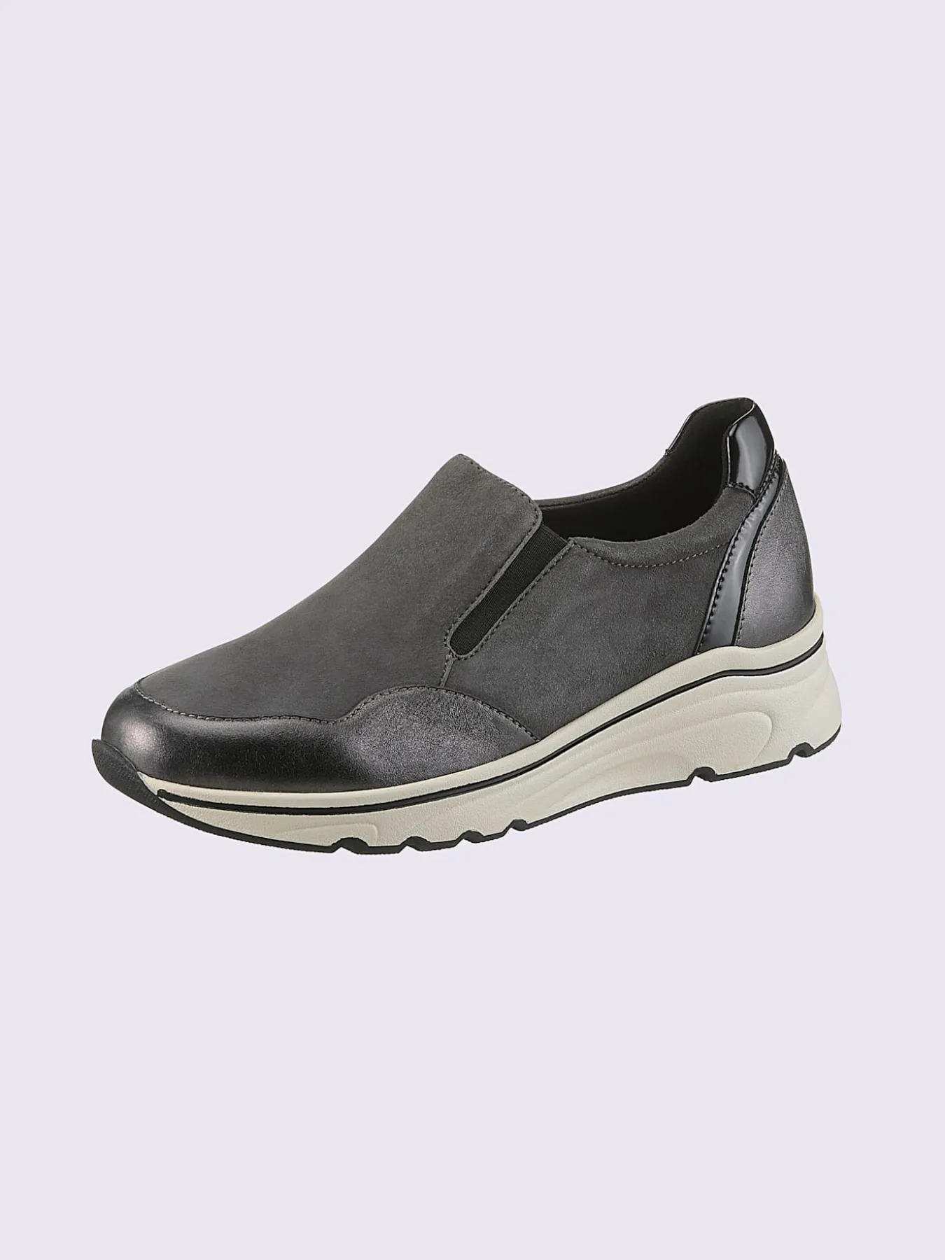 Trotteurs mélange de cuir velours et de cuir lisse