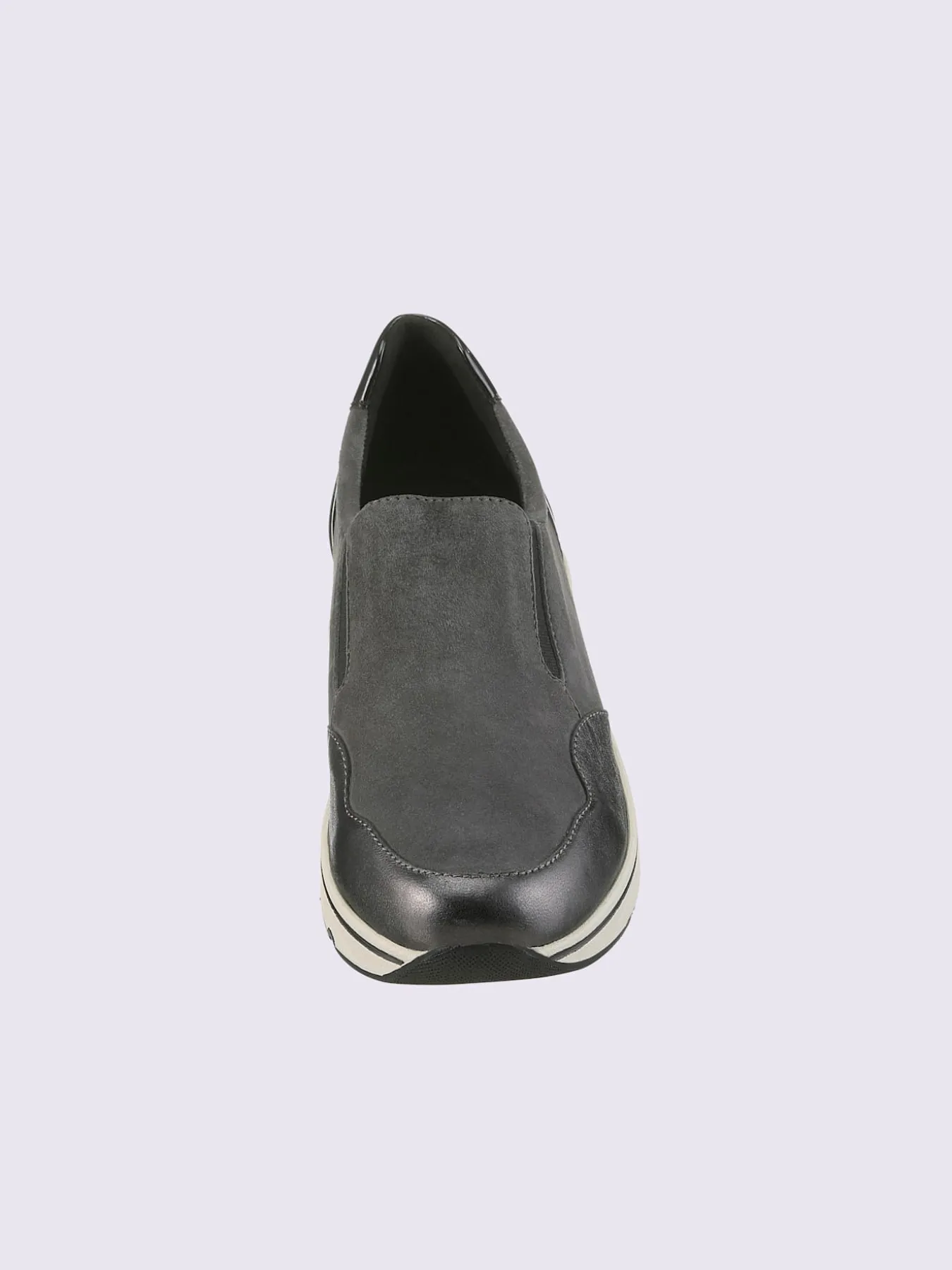 Trotteurs mélange de cuir velours et de cuir lisse