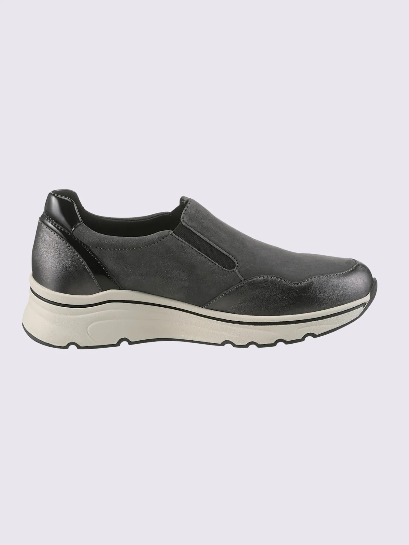 Trotteurs mélange de cuir velours et de cuir lisse