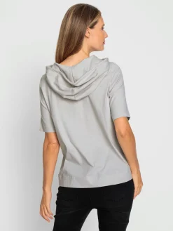 T-shirt à capuche motif imprimé devant