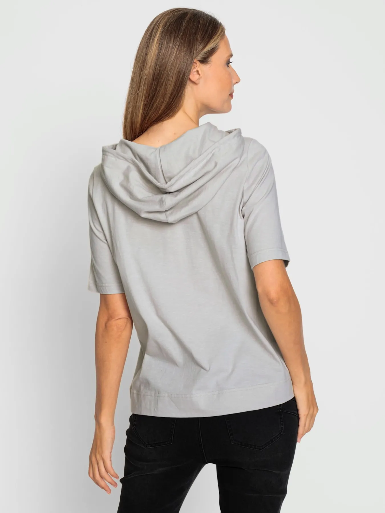 T-shirt à capuche motif imprimé devant