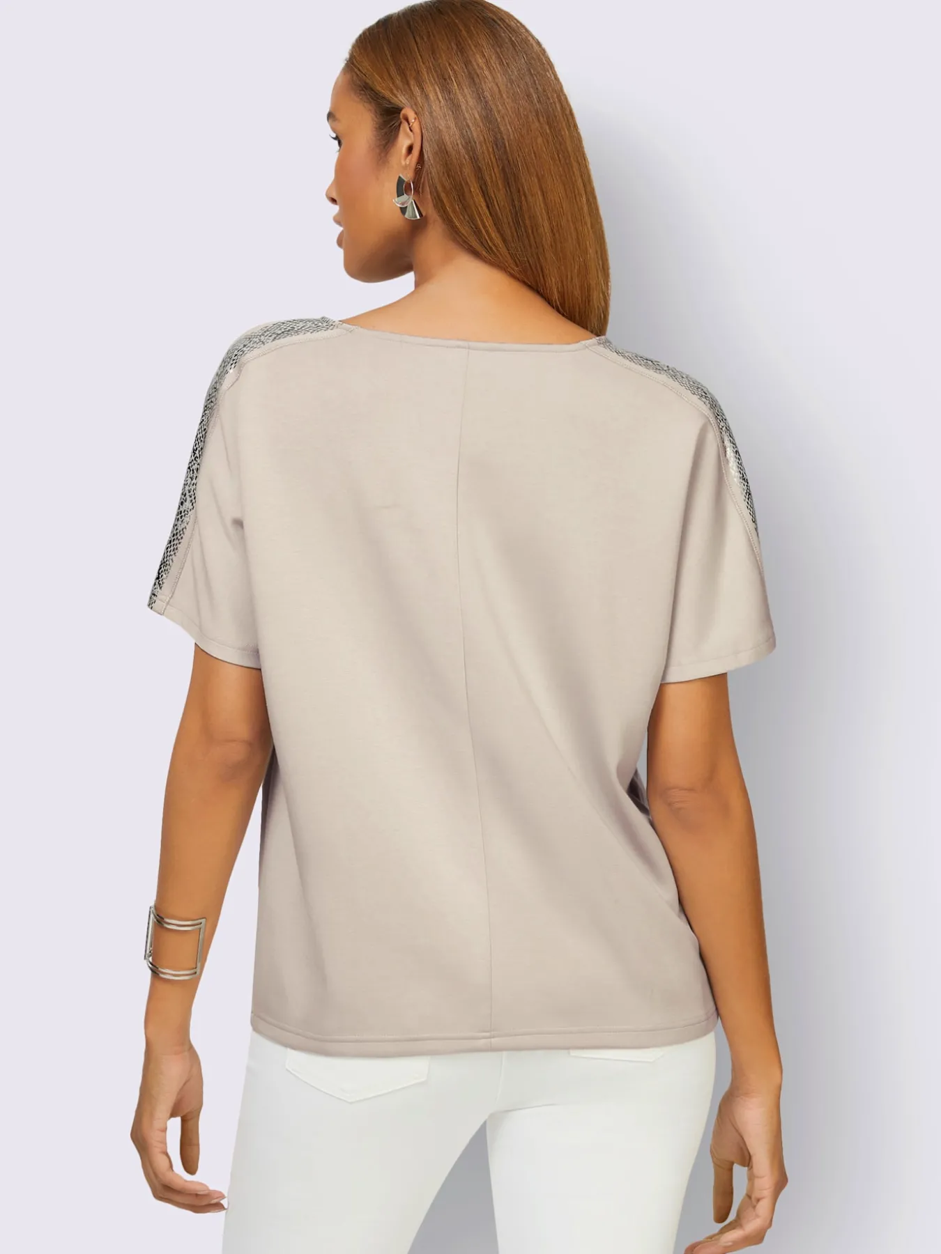 T-shirt à col bénitier mélange de modal doux