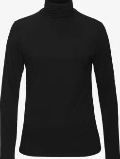 T-shirt à col montant fronces délicates au col roulé