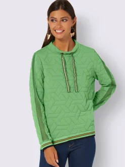 T-shirt à col montant jacquard en jersey tendance