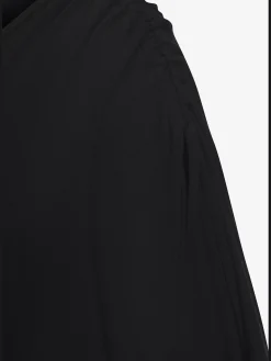 T-shirt à col rond fronce avec liens à nouer aux épaules pour régler la longueur des manches : manches courtes ou mi-longues