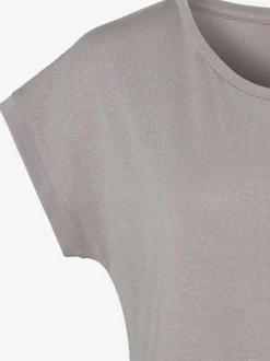 T-shirt à col rond jersey avec effet brillant raffiné
