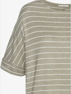 T-shirt à col rond large revers des manches fixe pour un look décontracté
