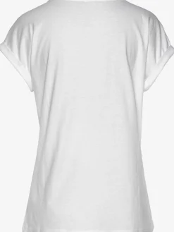 T-shirt à col rond manches courtes à revers