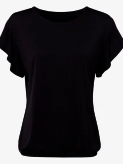 T-shirt à col rond manches volantées légères