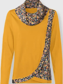 T-shirt à col roulé 50% coton et 50% modal