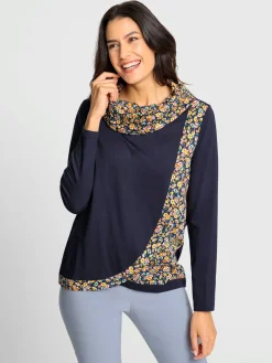 T-shirt à col roulé 50% coton et 50% modal