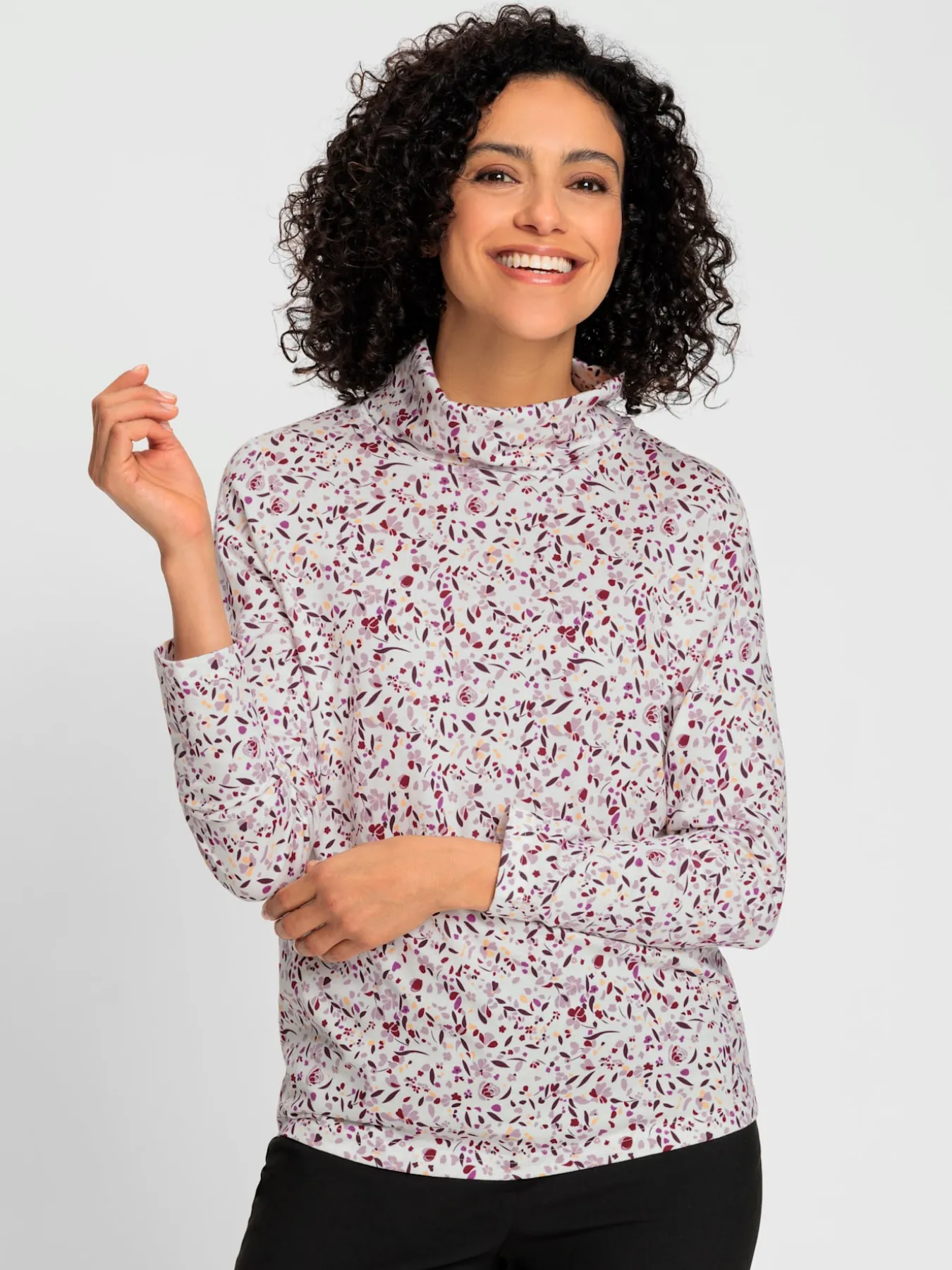 T-shirt à col roulé 50% modal