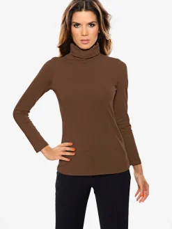 T-shirt à col roulé basique incontournable avec col roulé