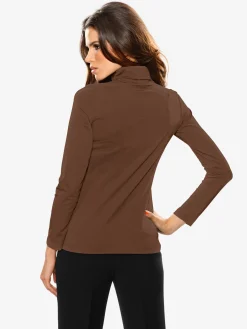 T-shirt à col roulé basique incontournable avec col roulé