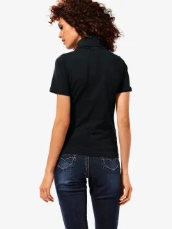 T-shirt à col roulé basique facile à associer avec joli col roulé