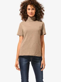 T-shirt à col roulé basique facile à associer avec joli col roulé