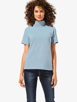 T-shirt à col roulé basique facile à associer avec joli col roulé