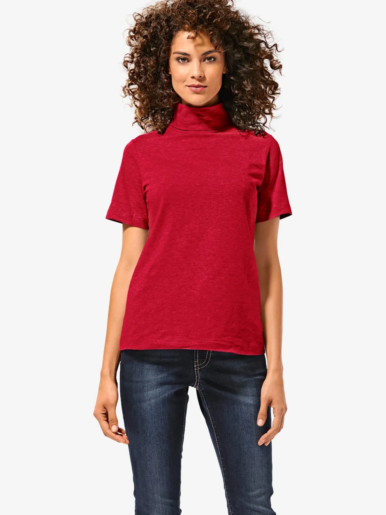 T-shirt à col roulé basique facile à associer avec joli col roulé