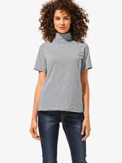 T-shirt à col roulé basique facile à associer avec joli col roulé