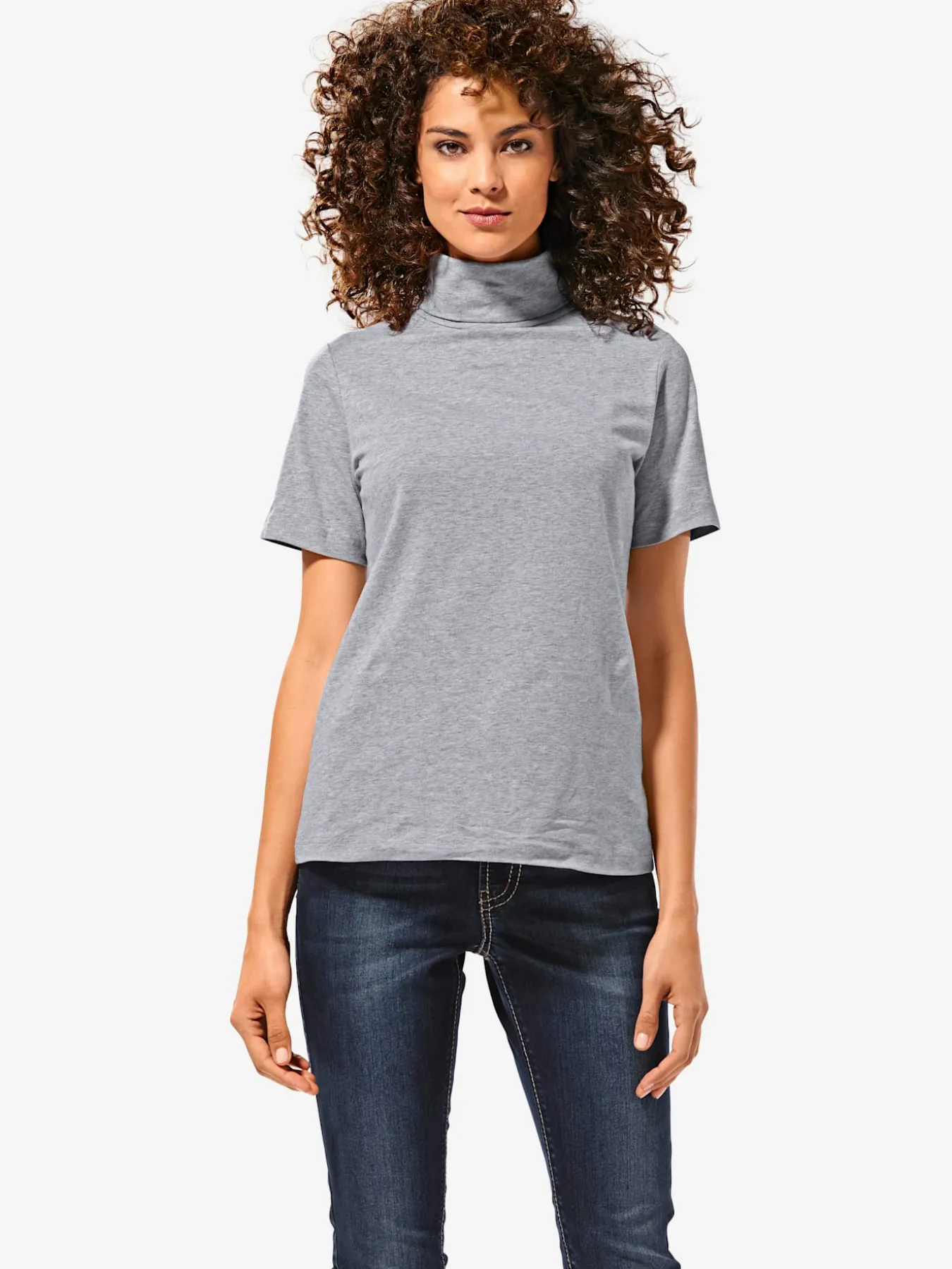 T-shirt à col roulé basique facile à associer avec joli col roulé