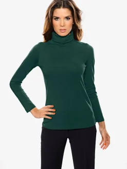 T-shirt à col roulé basique incontournable avec col roulé