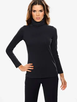 T-shirt à col roulé basique incontournable avec col roulé