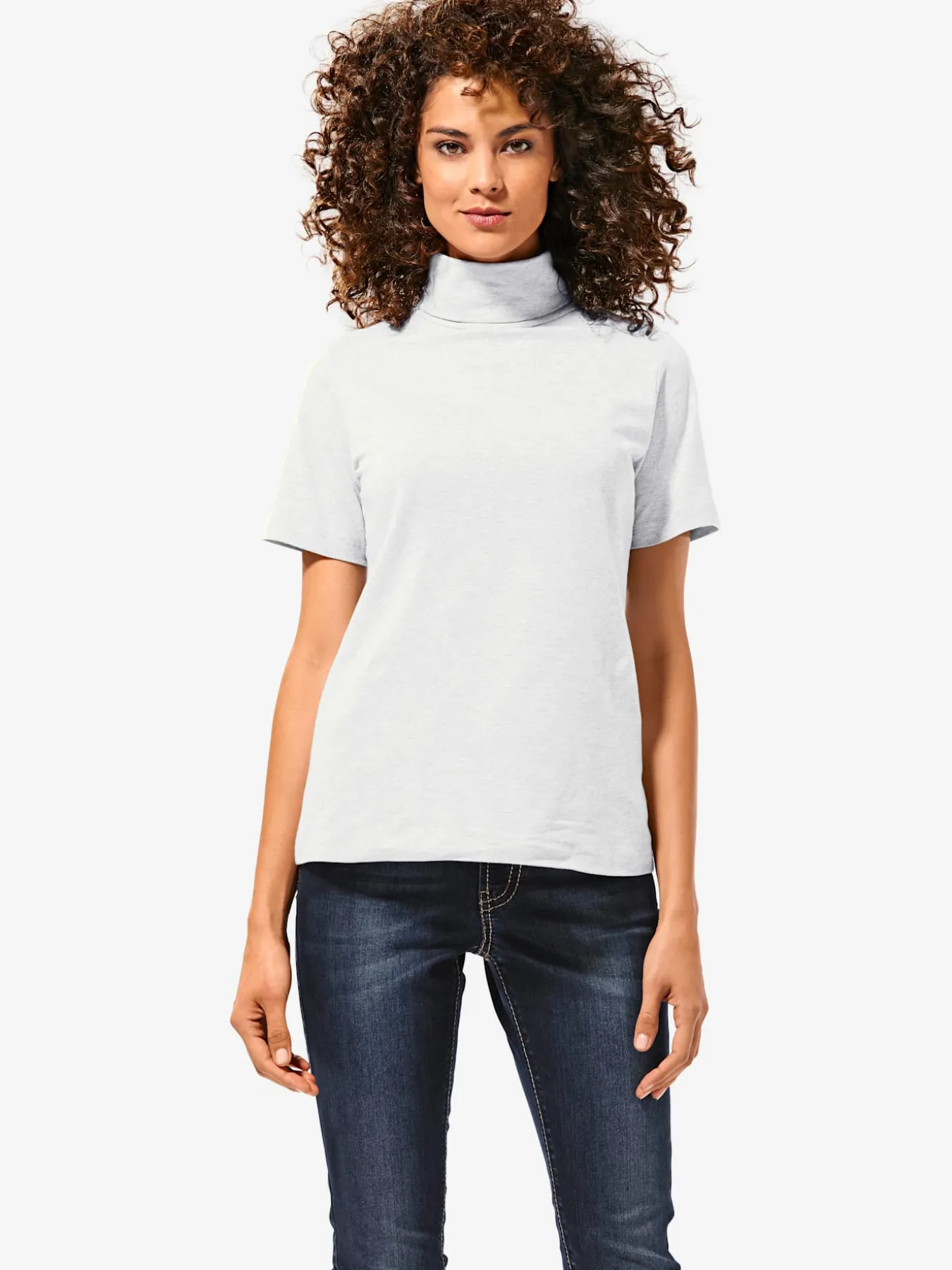 T-shirt à col roulé basique facile à associer avec joli col roulé